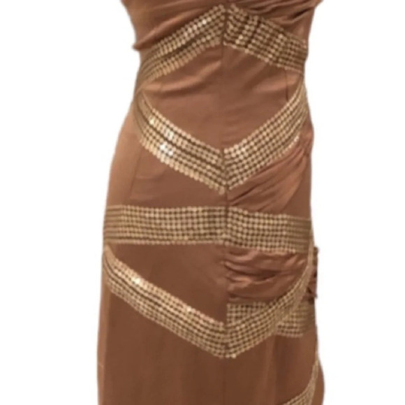 Arden B. Bronze & Gold Bandage Bodycon Dress - Picture 5 of 7